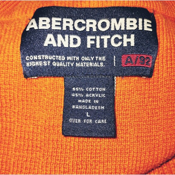 Abercrombie and Fitch Sweater Women's L Cotton Acrylic V Neck Long Sleeve Preppy - Picture 3 of 7